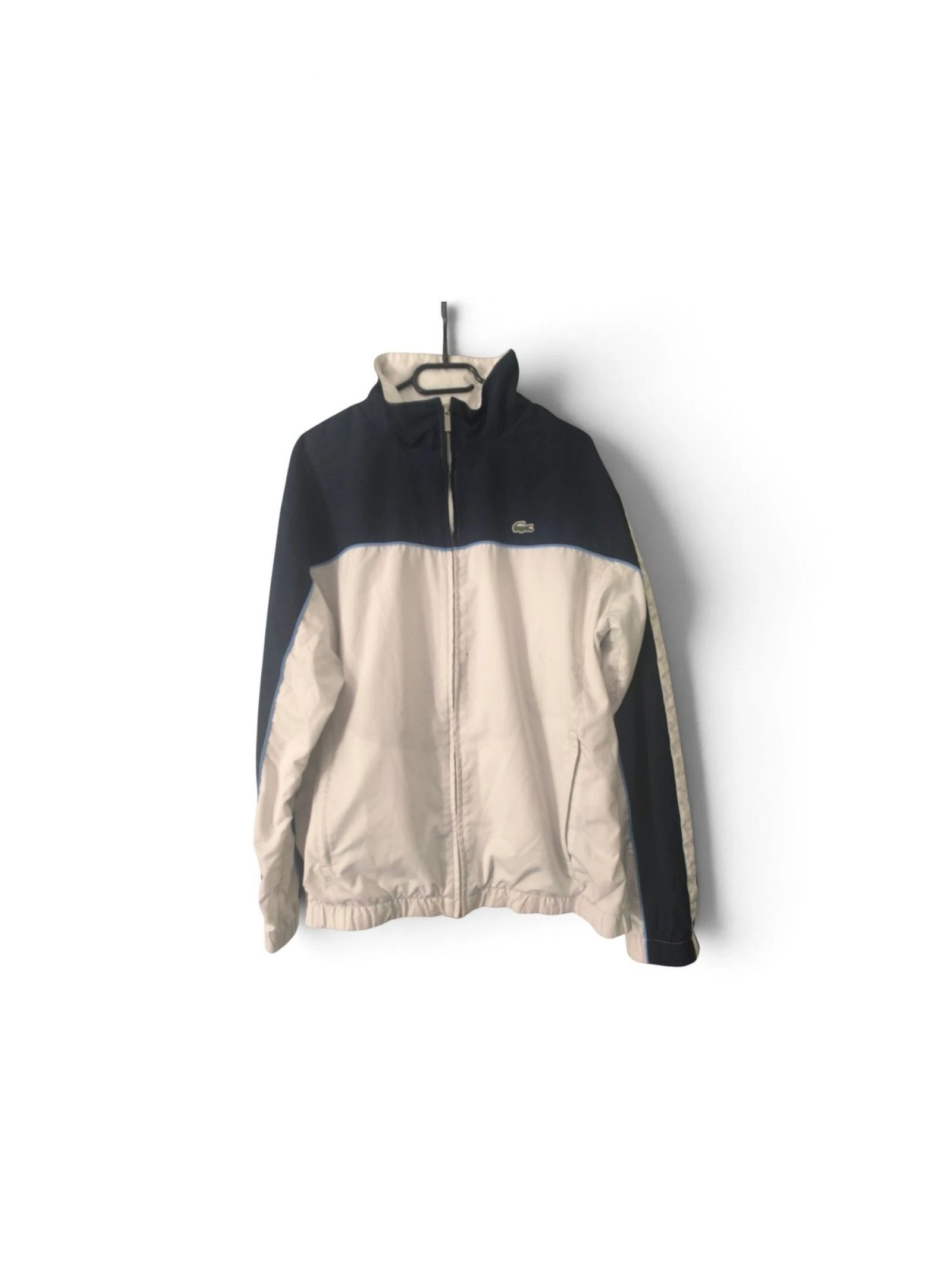 Veste / Coupe-vent Lacoste Sport vintage bleu marine et blanc - Taille 6 (XL/XXL)